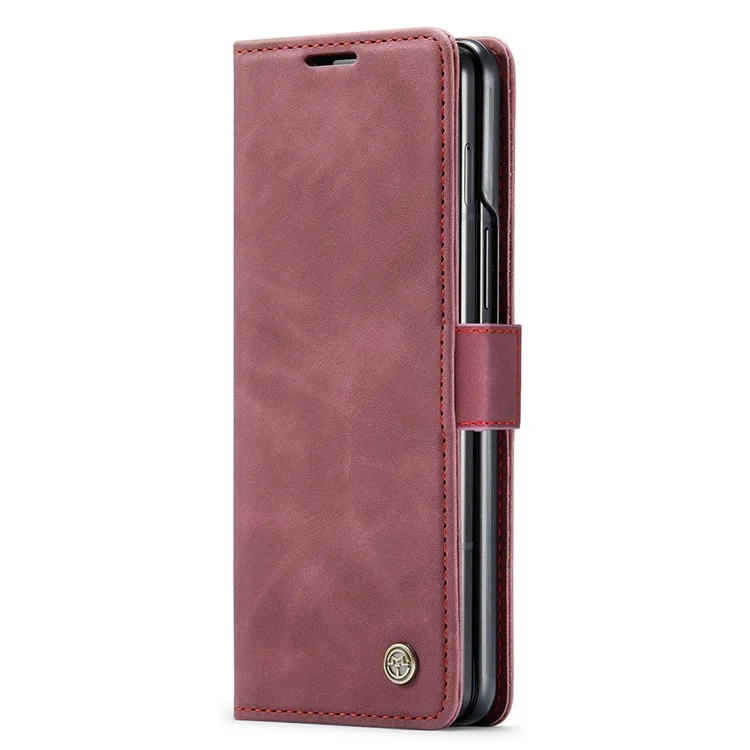 CASEME 013 Series For Samsung Galaxy Z Fold5 5G Wallet Leather Phone Case Stand Phone Cover - Wine Red-Cellmalls