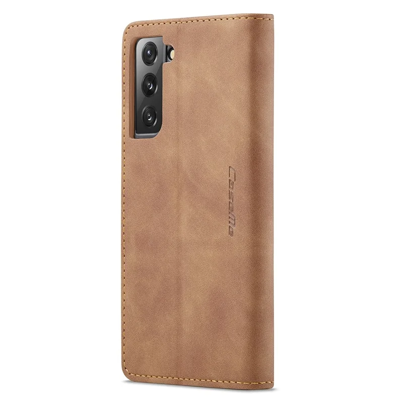CASEME 013 Series TPU Inner Lining Cover Wallet Stand Design Lightweight Auto-absorbed PU Leather Phone Case for Samsung Galaxy S22+ 5G - Brown-Cellmalls