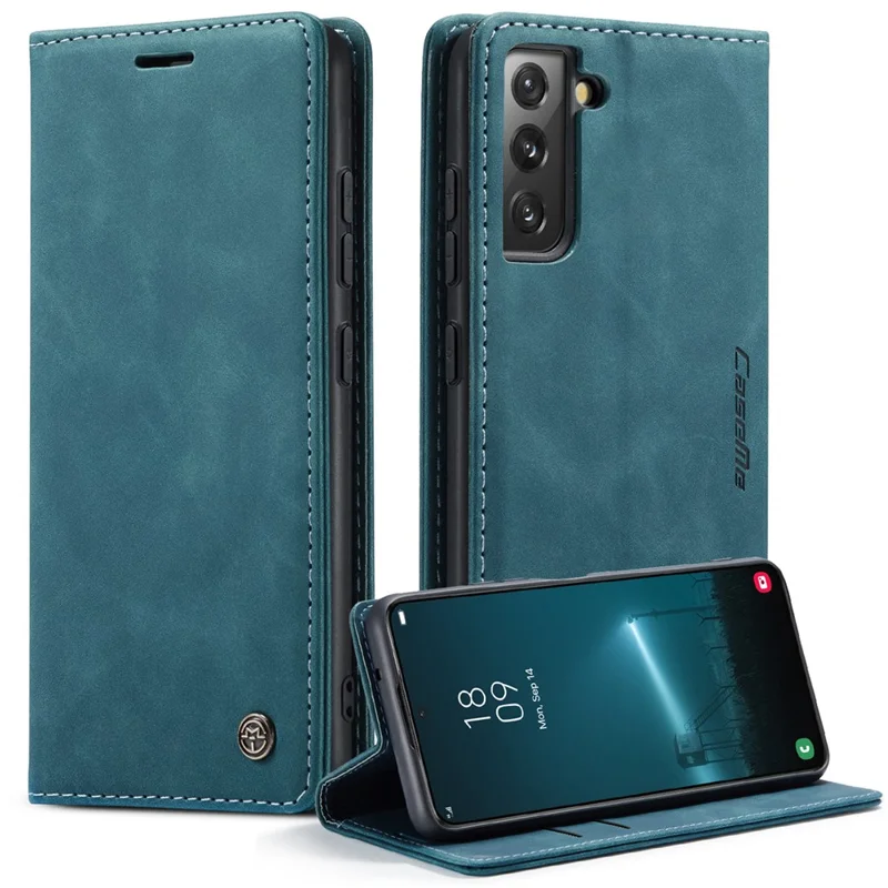 CASEME 013 Series TPU Inner Lining Cover Wallet Stand Design Lightweight Auto-absorbed PU Leather Phone Case for Samsung Galaxy S22+ 5G - Brown-Cellmalls