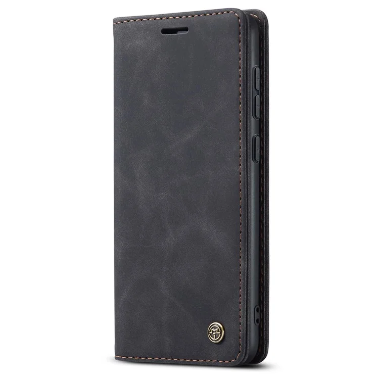 CASEME 013 Series For Samsung Galaxy S23 Stand Function PU Leather Wallet Case Magnetic Auto-absorbed Phone Case - Black-Cellmalls