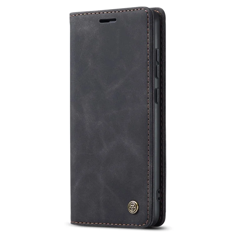 CASEME 013 Series For Samsung Galaxy S23 FE Case PU Leather Stand Folio Phone Cover - Black-Cellmalls