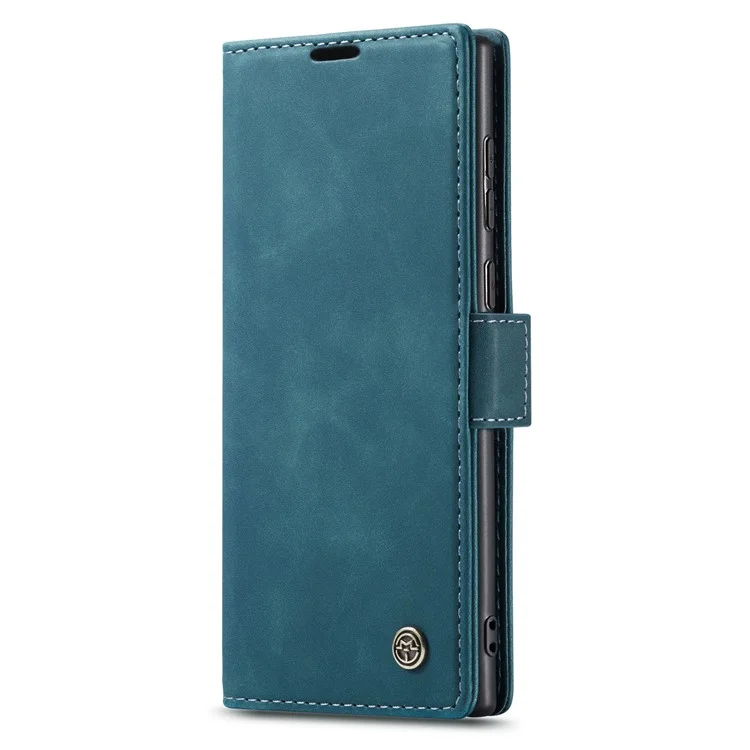 CASEME 013 Series For Samsung Galaxy S23 Ultra Stand Function Fully Wrapped PU Leather Wallet Case Magnetic Auto-absorbed Phone Case - Blue-Cellmalls