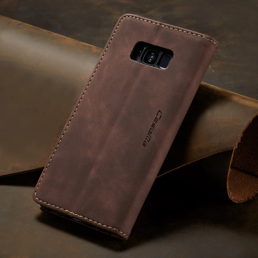 CASEME 013 Series Auto-absorbed Leather Wallet Stand Shell for Samsung Galaxy S8 Plus G955 - Blue-Cellmalls