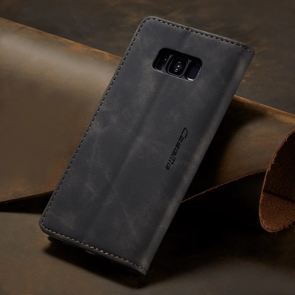 CASEME 013 Series Auto-absorbed Leather Wallet Stand Shell for Samsung Galaxy S8 Plus G955 - Blue-Cellmalls