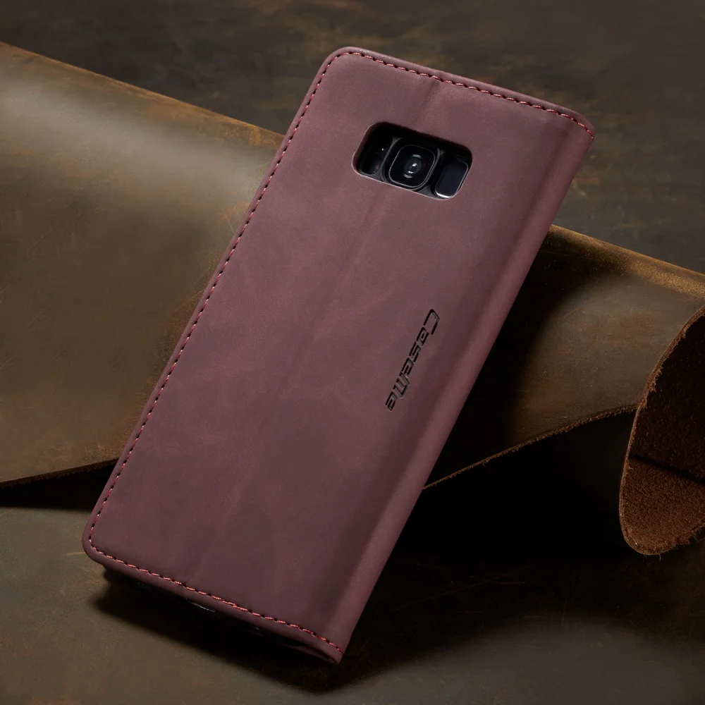 CASEME 013 Series Auto-absorbed Leather Wallet Stand Shell for Samsung Galaxy S8 Plus G955 - Blue-Cellmalls