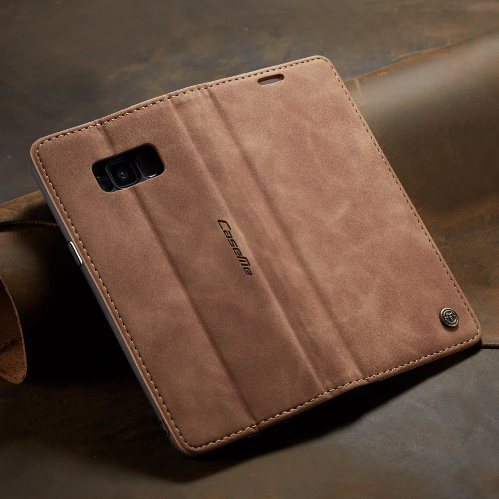 CASEME 013 Series Auto-absorbed Leather Wallet Stand Shell for Samsung Galaxy S8 Plus G955 - Blue-Cellmalls