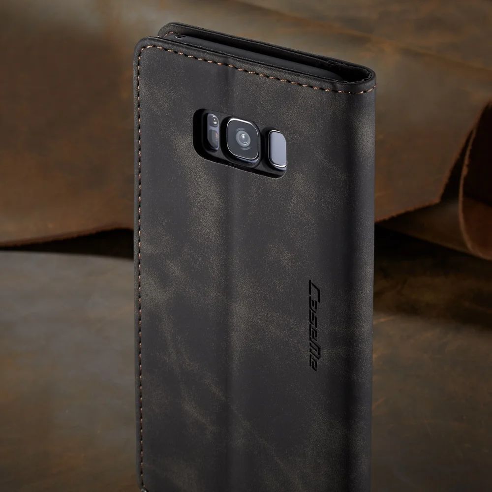 CASEME 013 Series Auto-absorbed Leather Wallet Stand Shell for Samsung Galaxy S8 Plus G955 - Blue-Cellmalls