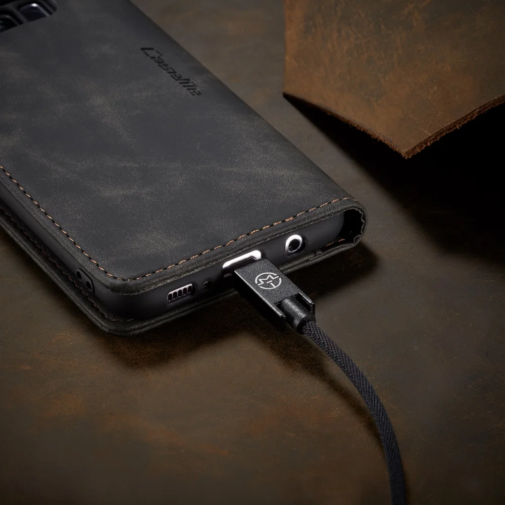 CASEME 013 Series Auto-absorbed Leather Wallet Stand Shell for Samsung Galaxy S8 Plus G955 - Blue-Cellmalls