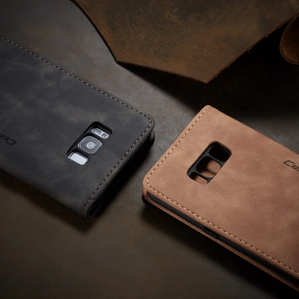 CASEME 013 Series Auto-absorbed Leather Wallet Stand Shell for Samsung Galaxy S8 Plus G955 - Blue-Cellmalls