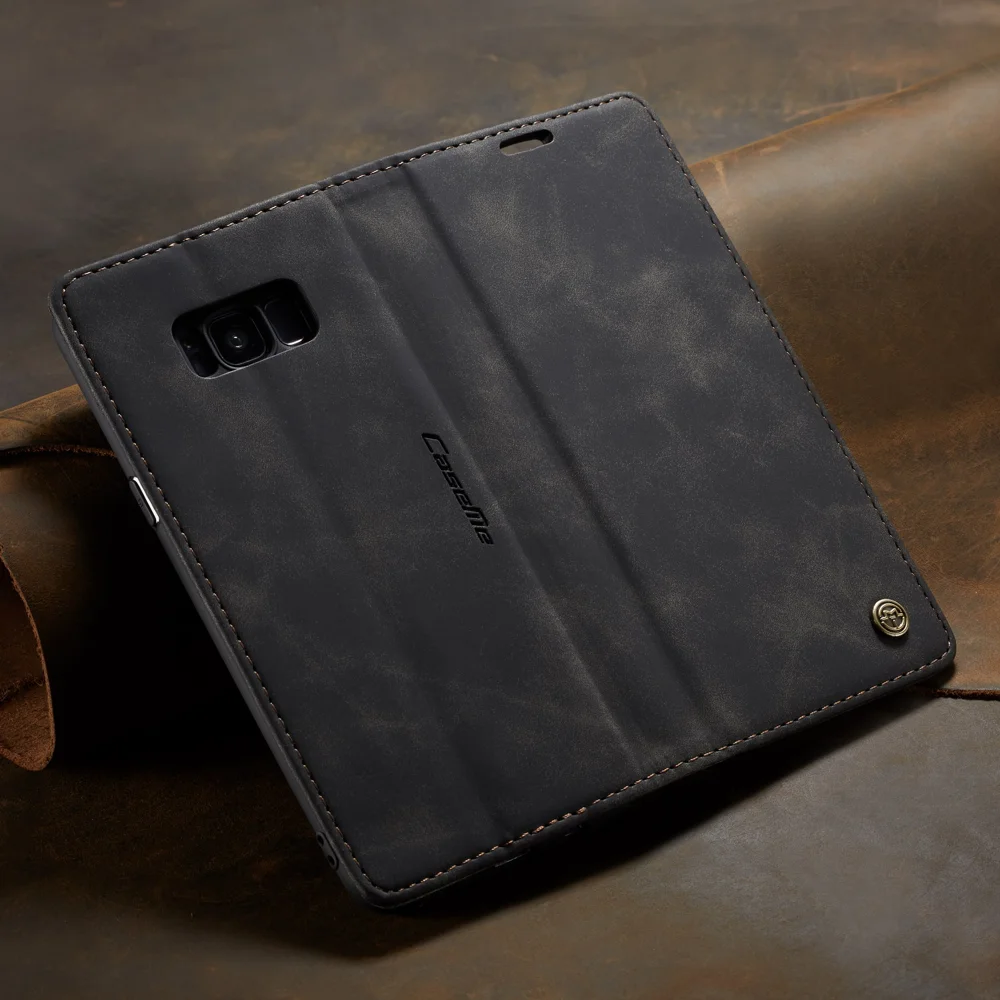 CASEME 013 Series Auto-absorbed Leather Wallet Stand Shell for Samsung Galaxy S8 Plus G955 - Blue-Cellmalls