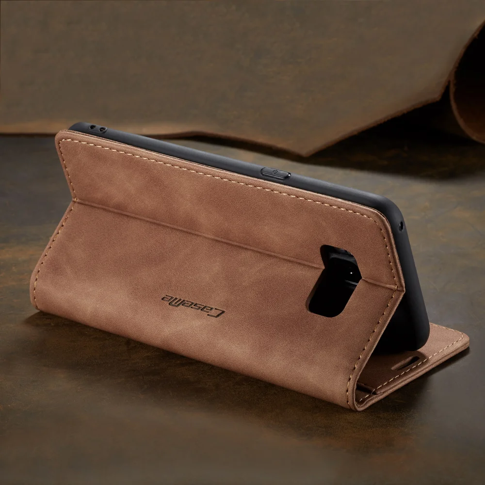 CASEME 013 Series Auto-absorbed Leather Wallet Stand Shell for Samsung Galaxy S8 Plus G955 - Blue-Cellmalls