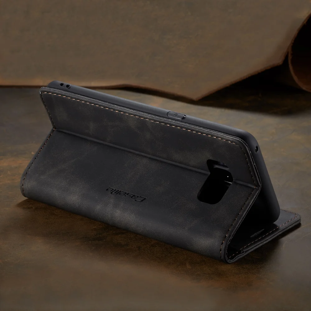 CASEME 013 Series Auto-absorbed Leather Wallet Stand Shell for Samsung Galaxy S8 Plus G955 - Blue-Cellmalls