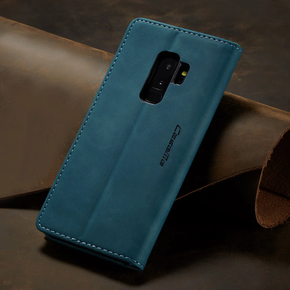 CASEME 013 Series Auto-absorbed Leather Wallet Phone Case for Samsung Galaxy S9+ - Black-Cellmalls