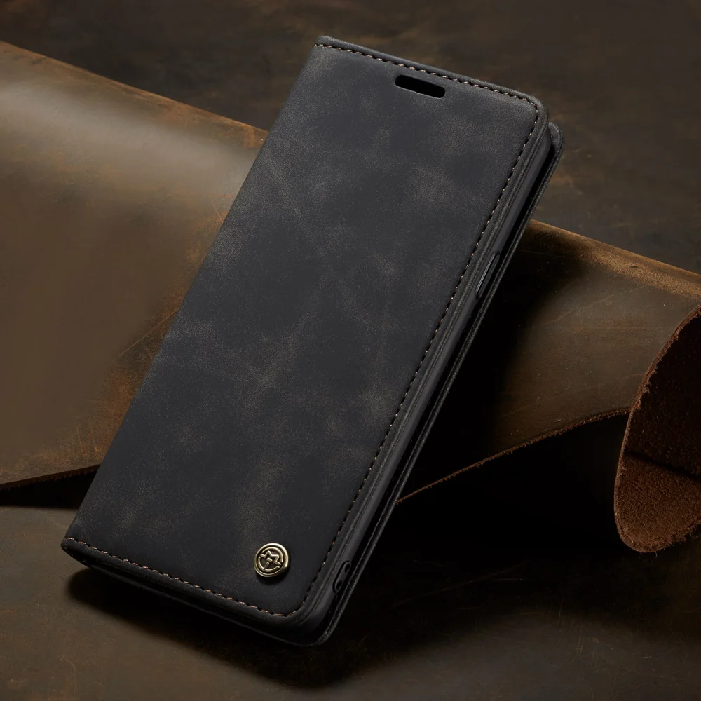CASEME 013 Series Auto-absorbed Leather Wallet Phone Case for Samsung Galaxy S9+ - Black-Cellmalls