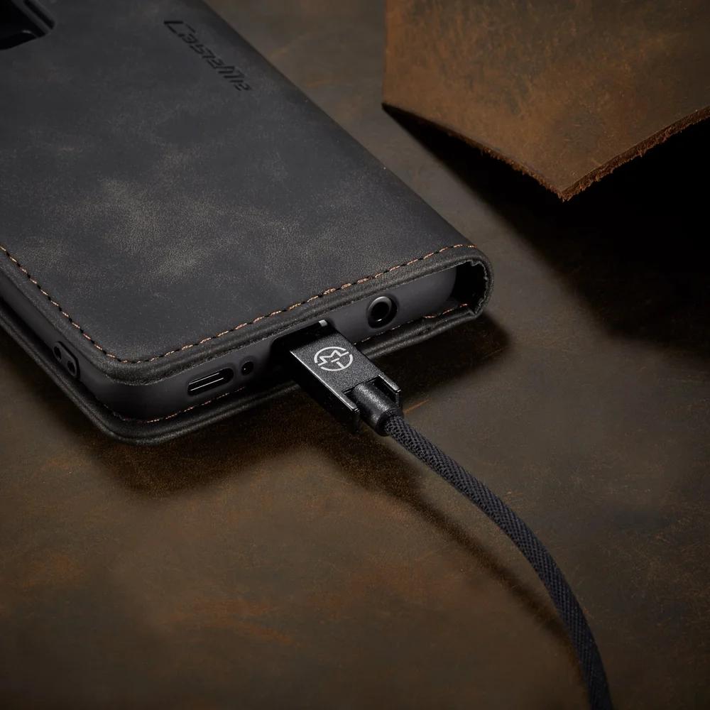 CASEME 013 Series Auto-absorbed Leather Wallet Phone Case for Samsung Galaxy S9+ - Black-Cellmalls