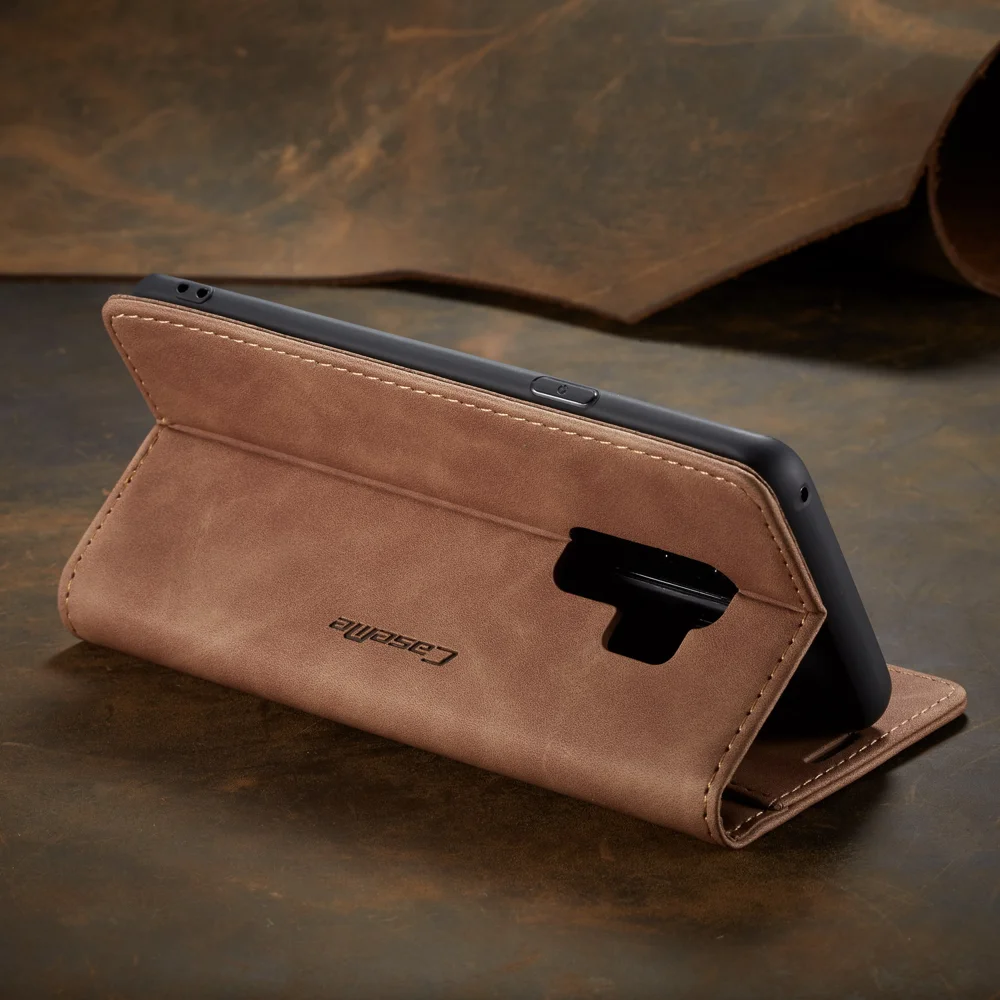 CASEME 013 Series Auto-absorbed Leather Wallet Phone Case for Samsung Galaxy S9+ - Black-Cellmalls