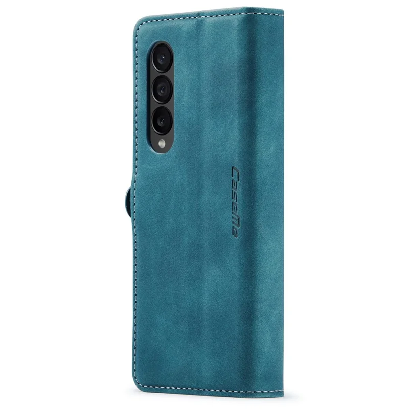 CASEME 013 Series for Samsung Galaxy Z Fold4 5G Shockproof PU Leather Wallet Case Magnetic Side Closure Stand Phone Cover - Blue-Cellmalls