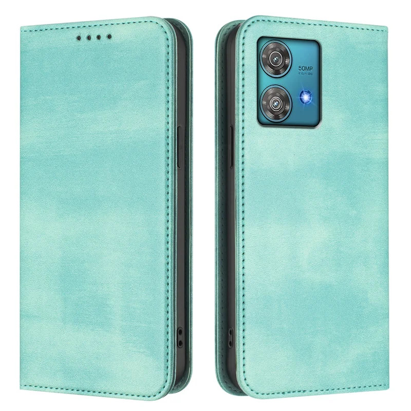 For Motorola Edge 40 Neo 5G Wallet Cases Retro Texture RFID Blocking Leather Phone Cover - Mint Green-Cellmalls