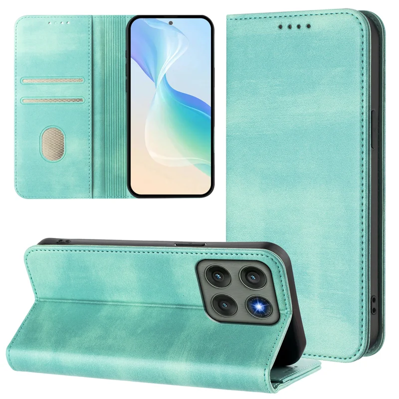 For Motorola Edge 60 Pro 5G Wallet Cases Retro Texture RFID Blocking Leather Phone Cover - Mint Green-Cellmalls