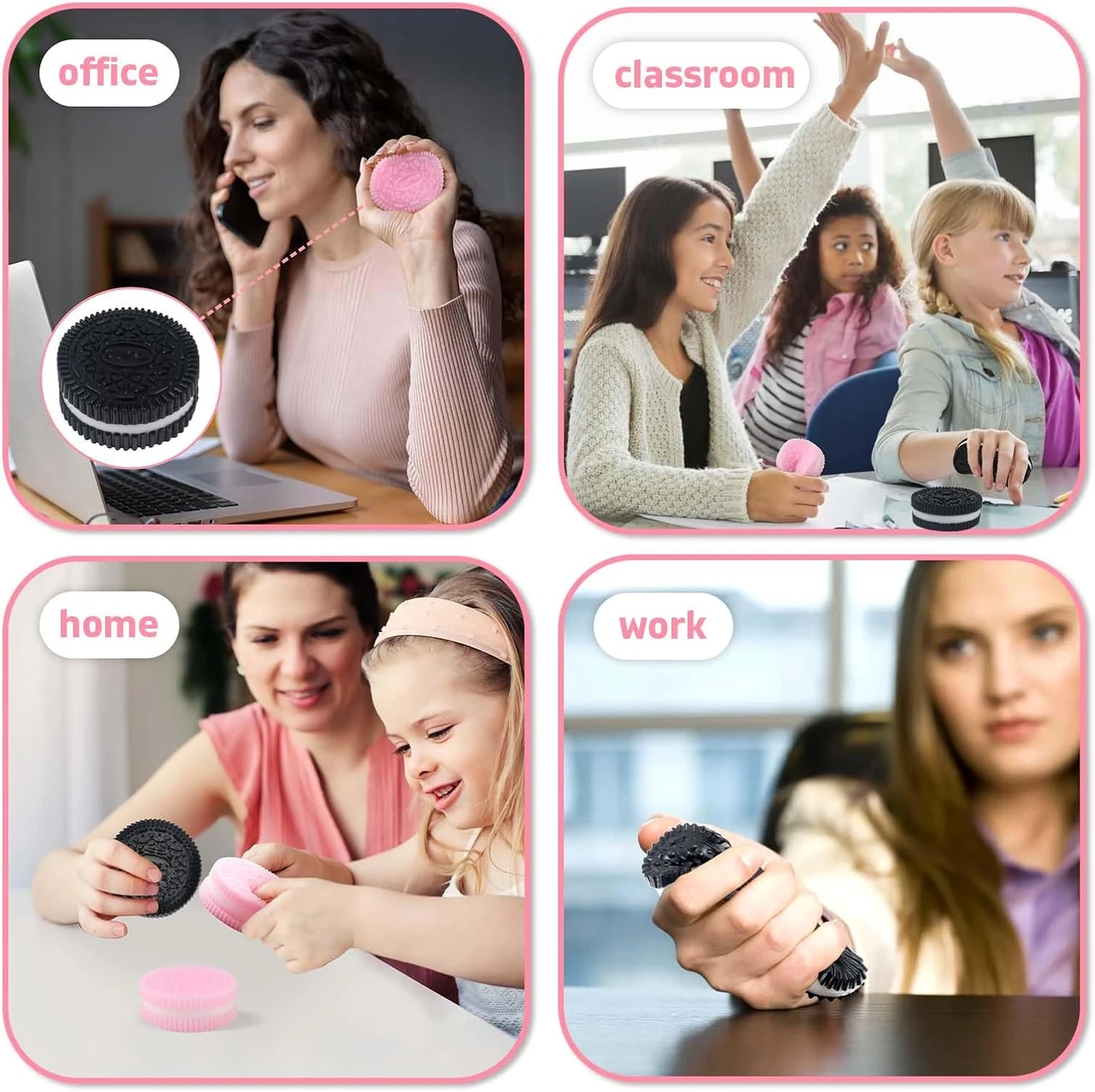 2 Packs Sticky Cookie Squishies Fidget Toys Adults, Squeeze Toys Sensory Toys for Kids with Autism