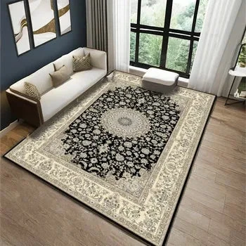 Hot Sale Classical Living Room Carpet Non-slip Floor Mat Crystal Velvet Machine Made Persian Bohemian Large Area Rugs