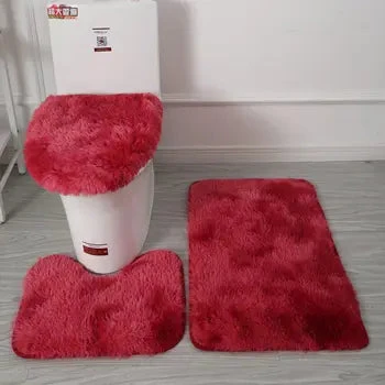 3pc Toilet Mat Set Toilet Mat Set Red 3 Pieces Absorbent Floor Mat Bathroom
