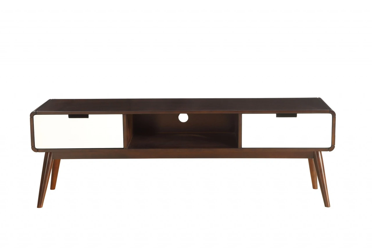 59" X 15" X 19" Rustic Oak Mdf TV Stand