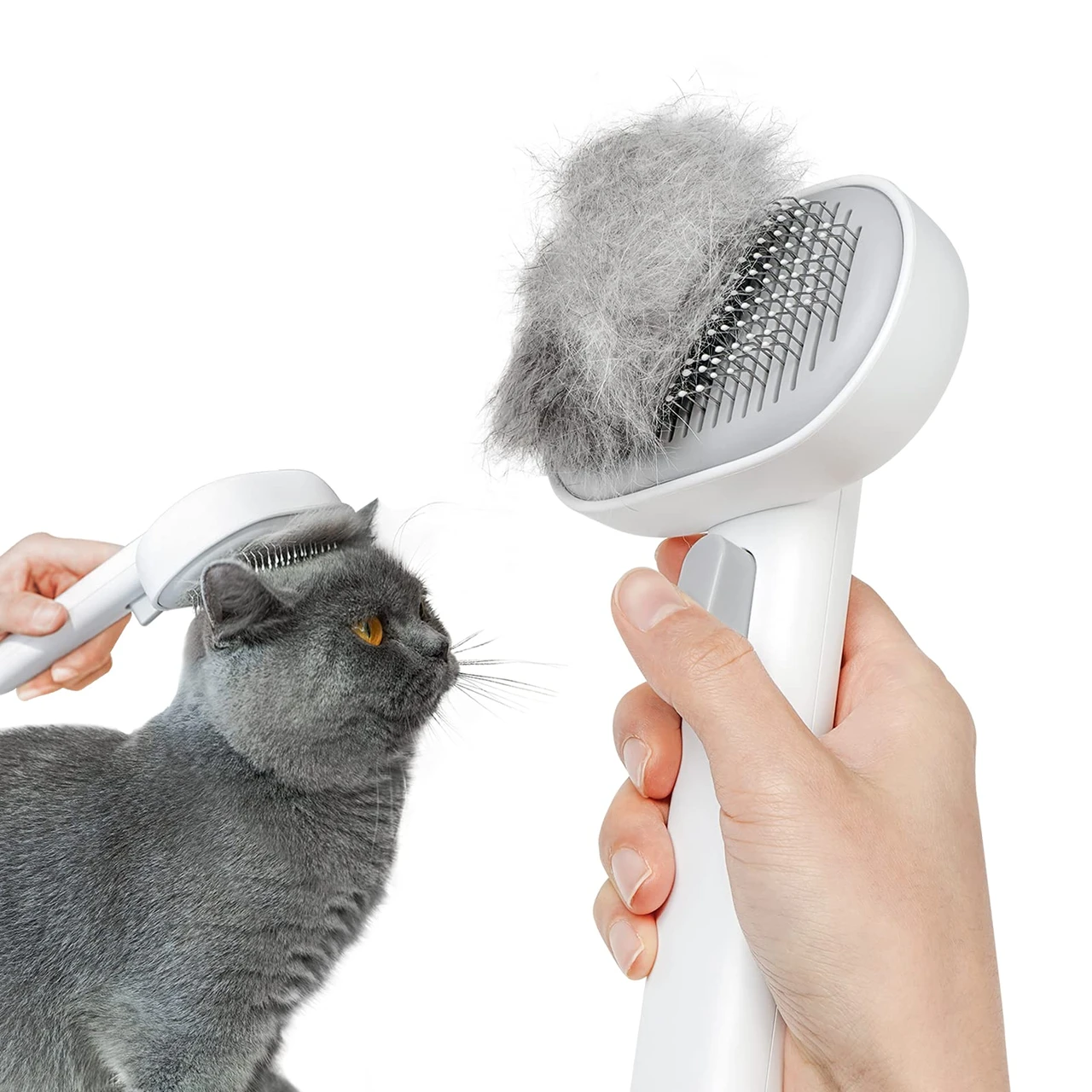 Todoxi Cat Brush for Shedding, Cat Brushes for Indoor Cats, Cat Brush for Long or Short Haired Cats, Cat Hair Brush Cat Grooming Deshedding Brush for Dog Kitten Horse Massage Removes Loose Fur, White