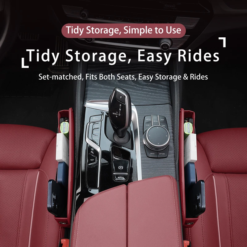 【Desert Rose】Car Seat Gap Organizer – Universal Fit for Corolla, Yaris, Accent & More | Large Capacity, Non-Slip Design for Phones, Coins, Cups