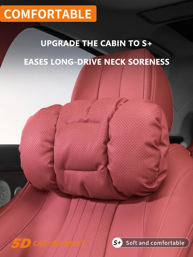 【Desert Rose】Car Lumbar Support Nappa Leather & Bubble Cotton Car Lumbar Support – Universal Fit for Toyota Land Cruiser, Toyota Hilux, Nissan Patrol, Mitsubishi Pajero, Hyundai Tucson and More; Soft Lumbar Support & Comfortable Design