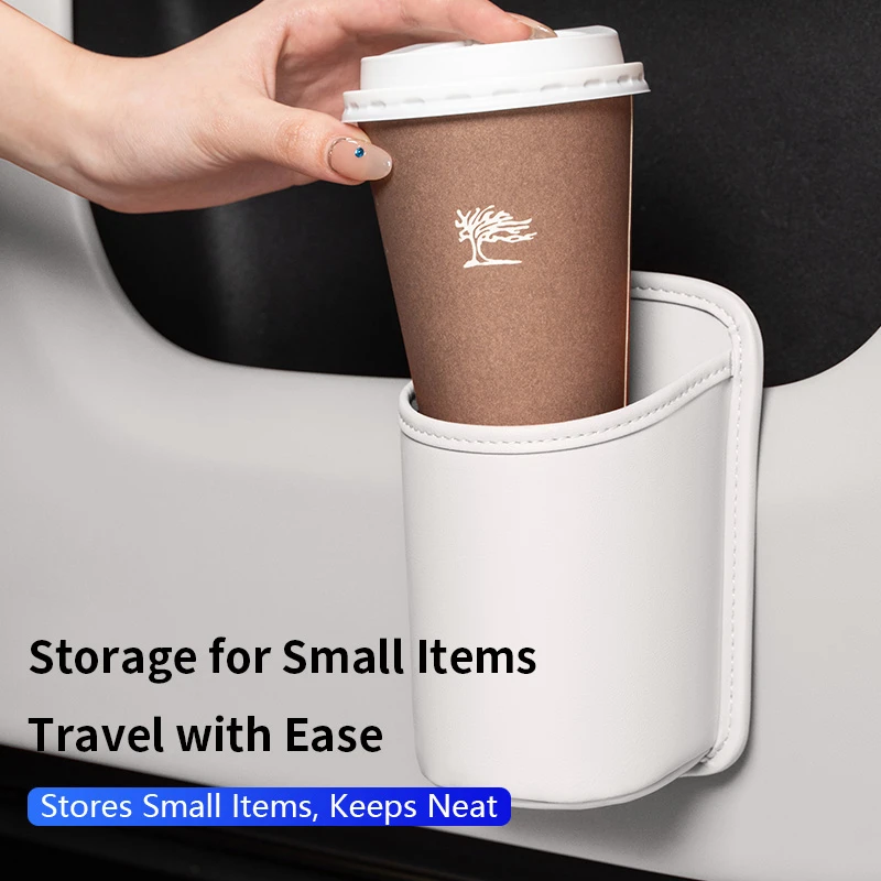 【Pearl White—Back Clip Style】Car Cup & Storage Organiser (Hook/Clip Type) – Universal Fit for Corolla, Yaris, Accent & More | Drink, Phone & Key Holder