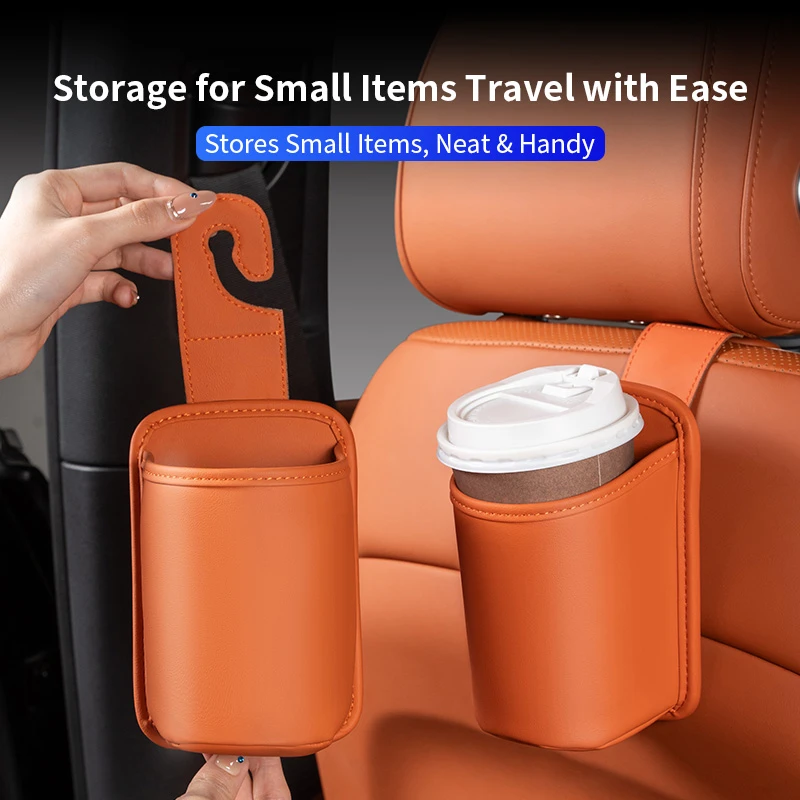 【Pearl White—Back Clip Style】Car Cup & Storage Organiser (Hook/Clip Type) – Universal Fit for Corolla, Yaris, Accent & More | Drink, Phone & Key Holder