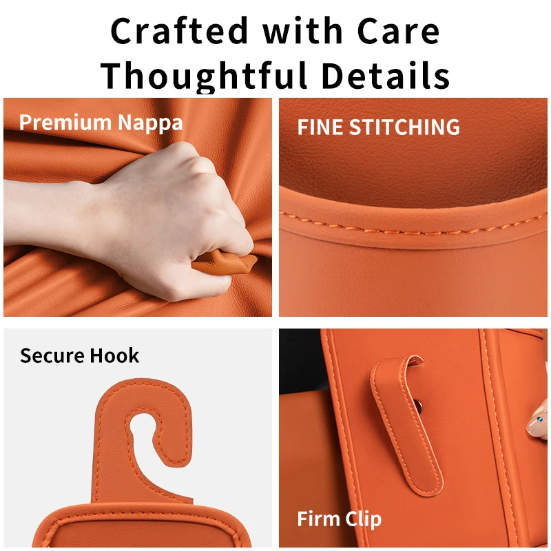 【Sunset Orange—Hook Style】Car Cup & Storage Organiser (Hook/Clip Type) – Universal Fit for Corolla, Yaris, Accent & More | Drink, Phone & Key Holder