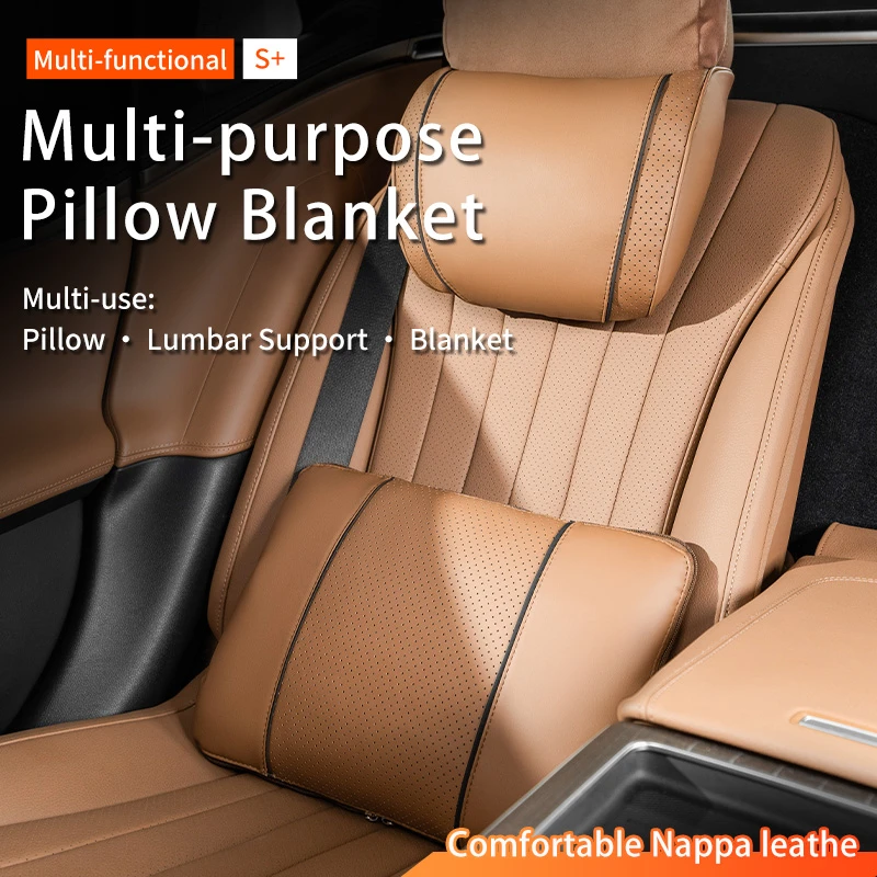 Car Lumbar Support, Lumbar Pillow & Blanket Combo – Universal Fit for Toyota Corolla, Yaris, Accent & More | Soft, Comfortable Travel Set