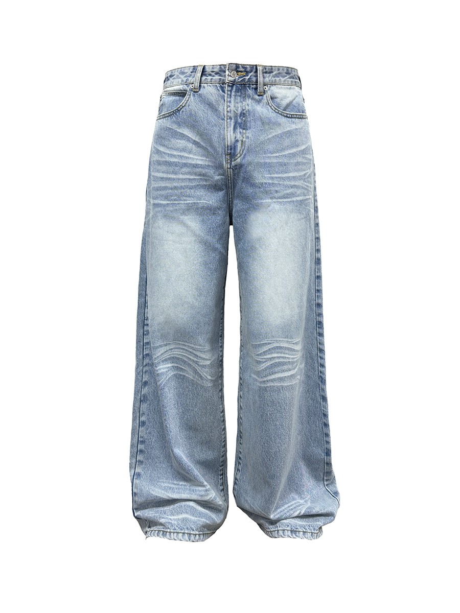 jcaesarデニム JCAESAR Jeans - 140Z Turkish Denim with Distressed Ice Blue Wash