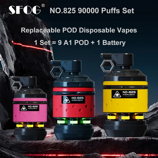 90000 Puffs Disposable Vape SFOG NO-825 E-cigarette kit Replaceable POD Puff 90K Vaper Device