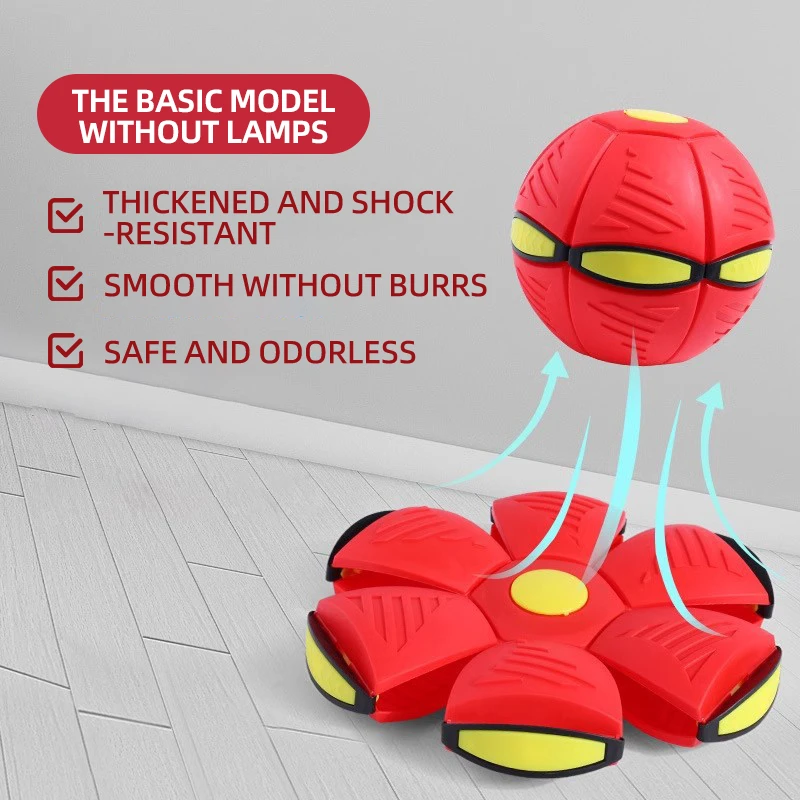 UREY Pet fun bite-resistant toy flying saucer hand-pressed elastic luminous bouncing ball self-entertainment to relieve boredom dog training entertainment luminous ball