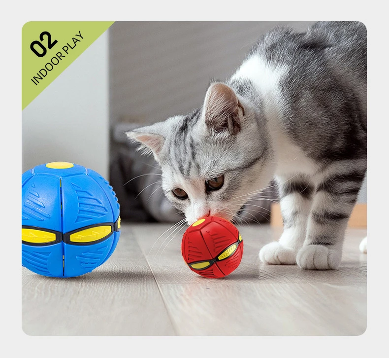 UREY Pet fun bite-resistant toy flying saucer hand-pressed elastic luminous bouncing ball self-entertainment to relieve boredom dog training entertainment luminous ball