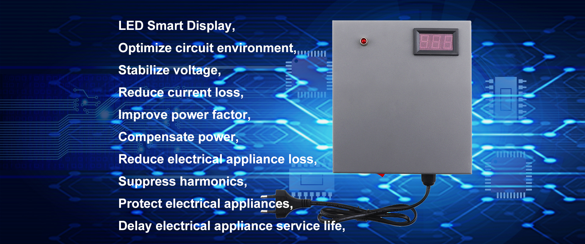 Energy Saving Device for Home Business Smart Power Saver Box Stabilize Voltage Optimize Circuit