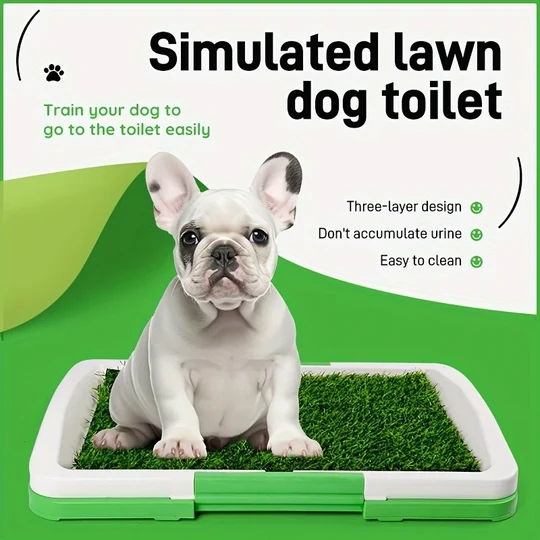 Reusable Silicone and PP Leak-Proof Dog Potty Training Pads - Indoor Pet Toilet with Grass Surface for Easy Cleaning, Hygien Pup