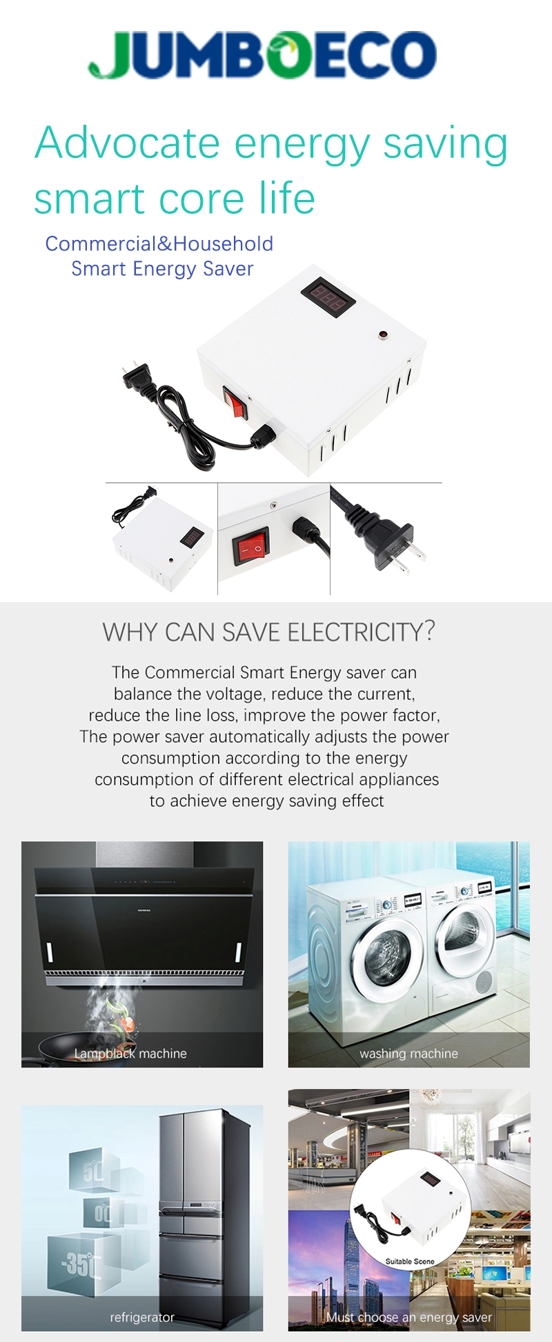 Home Power Saver Device Advanced Algorithms And Intelligent Power Factor Smart Energy Saving Box