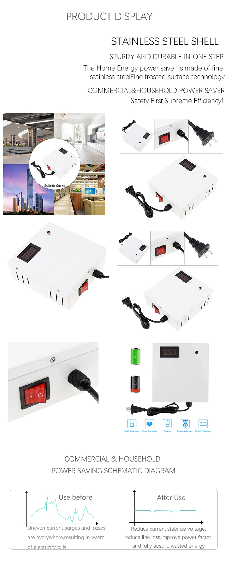 Home Power Saver Device Advanced Algorithms And Intelligent Power Factor Smart Energy Saving Box