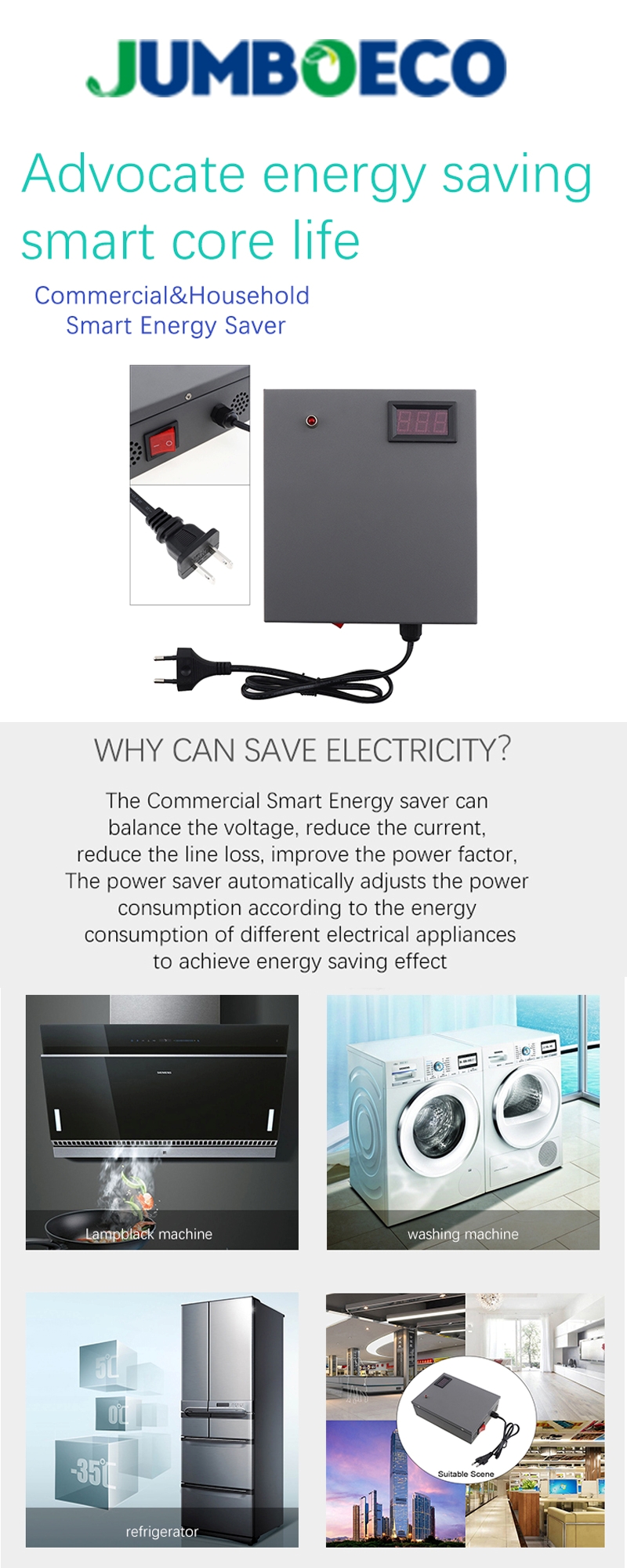 Power Saver Device Smart Energy Saving Box Optimize Circuit Reduce Current Loss Save Electricity