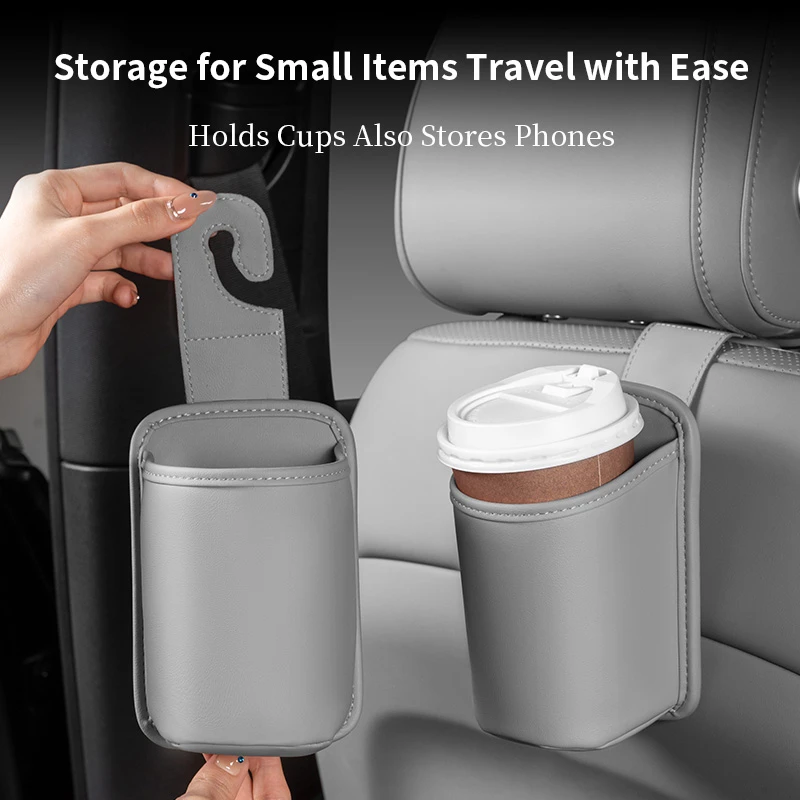 【Nebula Silver—Hook Style】Car Cup & Storage Organiser (Hook/Clip Type) – Universal Fit for Corolla, Yaris, Accent & More | Drink, Phone & Key Holder