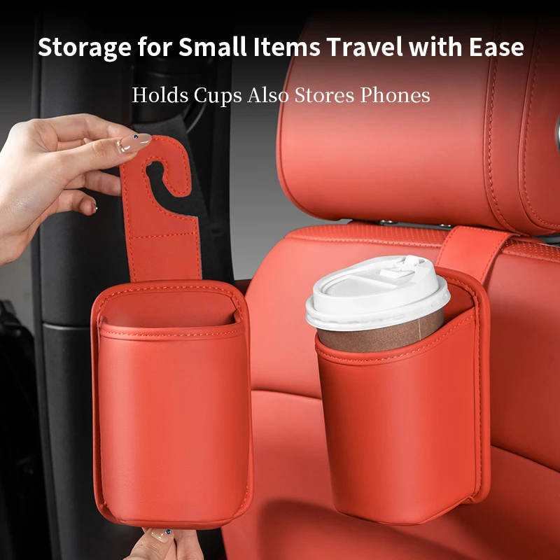 【Lava Red—Hook Style】Car Cup & Storage Organiser (Hook/Clip Type) – Universal Fit for Corolla, Yaris, Accent & More | Drink, Phone & Key Holder