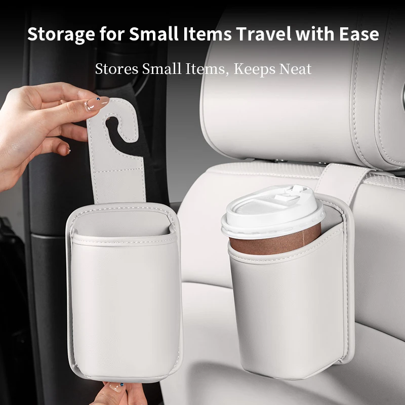 【Pearl White—Hook Style】Car Cup & Storage Organiser (Hook/Clip Type) – Universal Fit for Corolla, Yaris, Accent & More | Drink, Phone & Key Holder