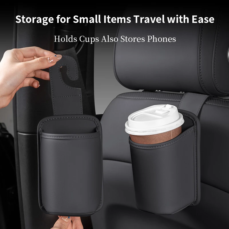 【Jet Black—Hook Style】Car Cup & Storage Organiser (Hook/Clip Type) – Universal Fit for Corolla, Yaris, Accent & More | Drink, Phone & Key Holder