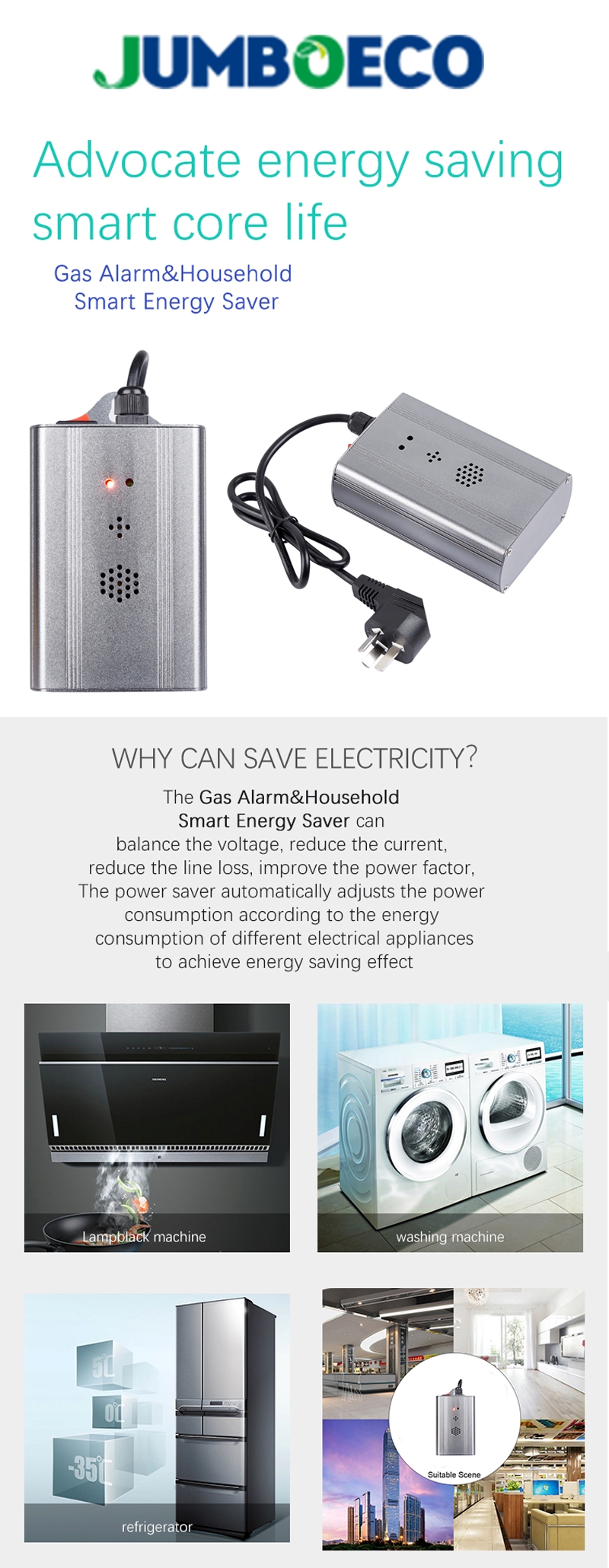 Power Saver Device Smart Energy Saving Box Optimize Circuit Reduce Current Loss Save Electricity