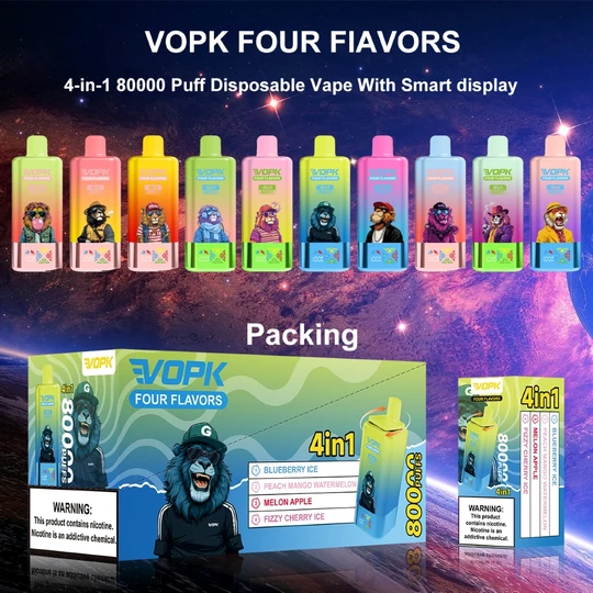 VOPK Four Flavors 80k 80000 Puff Disposable Vape 4-in-1 E Cgarettes With Smart display Vaper Pen
