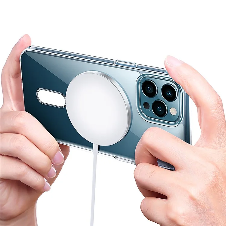 For iPhone 15 Pro Max Mobile Phone Case Clear Design Magnetic Ring Acrylic+TPU Phone Shell Cover Compatible with MagSafe-Cellmalls